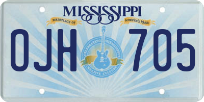 MS license plate OJH705