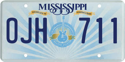 MS license plate OJH711