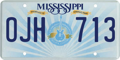 MS license plate OJH713
