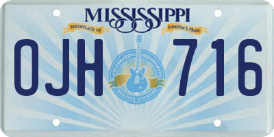 MS license plate OJH716