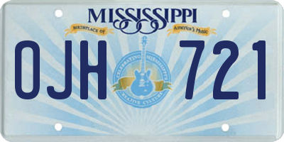 MS license plate OJH721