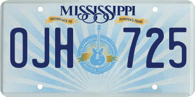MS license plate OJH725