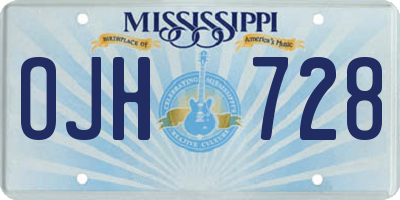 MS license plate OJH728