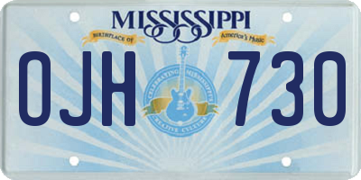 MS license plate OJH730