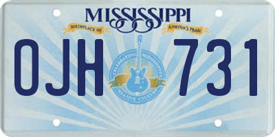 MS license plate OJH731