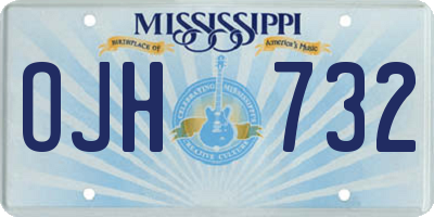 MS license plate OJH732