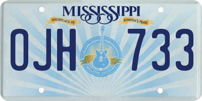 MS license plate OJH733
