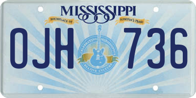 MS license plate OJH736