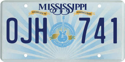 MS license plate OJH741