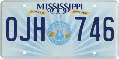 MS license plate OJH746