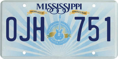 MS license plate OJH751