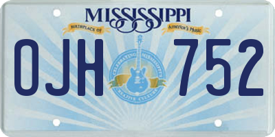 MS license plate OJH752