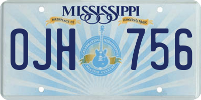 MS license plate OJH756