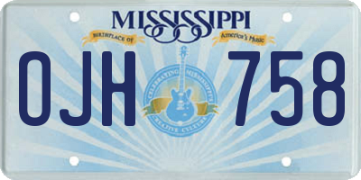 MS license plate OJH758