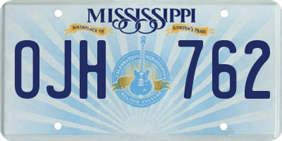 MS license plate OJH762