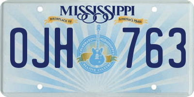 MS license plate OJH763