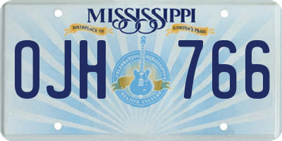 MS license plate OJH766