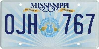 MS license plate OJH767