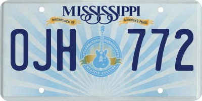 MS license plate OJH772