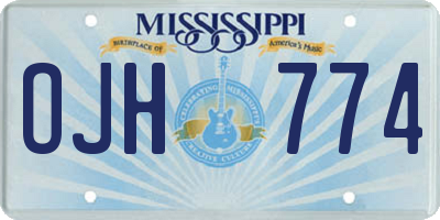 MS license plate OJH774