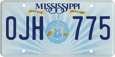 MS license plate OJH775