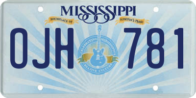 MS license plate OJH781