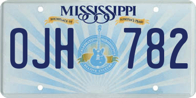 MS license plate OJH782