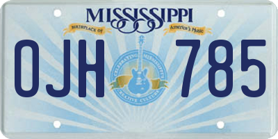 MS license plate OJH785
