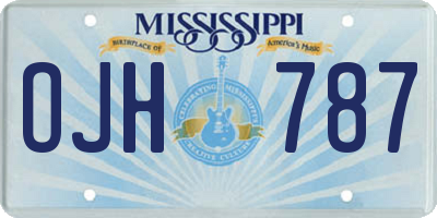 MS license plate OJH787