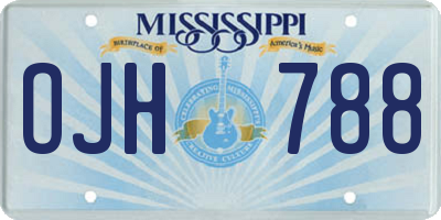 MS license plate OJH788