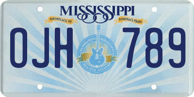 MS license plate OJH789