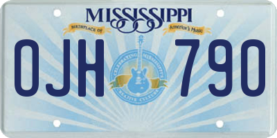 MS license plate OJH790