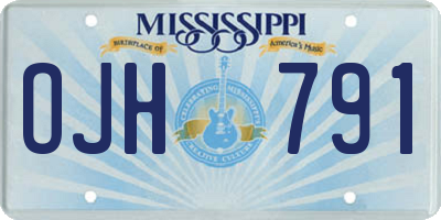 MS license plate OJH791