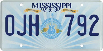 MS license plate OJH792