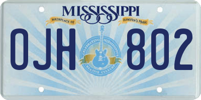 MS license plate OJH802