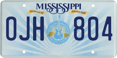 MS license plate OJH804