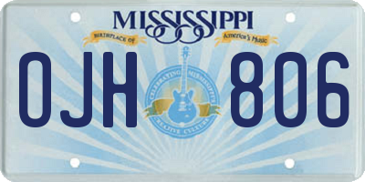 MS license plate OJH806