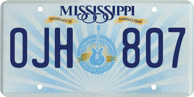 MS license plate OJH807
