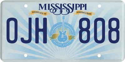 MS license plate OJH808