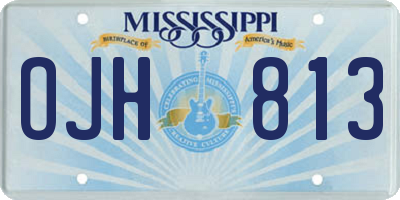 MS license plate OJH813
