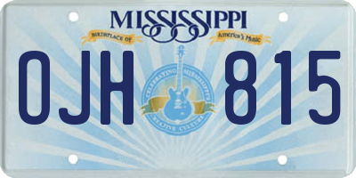 MS license plate OJH815