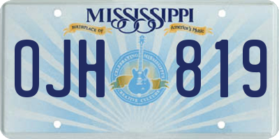 MS license plate OJH819