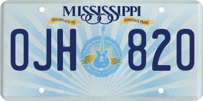 MS license plate OJH820