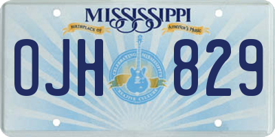MS license plate OJH829