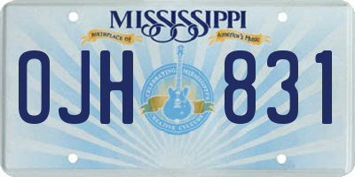 MS license plate OJH831