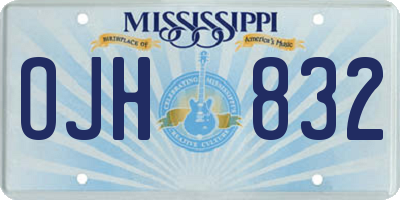 MS license plate OJH832