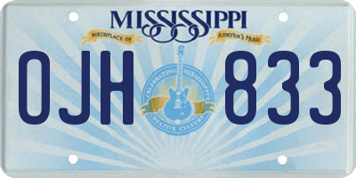 MS license plate OJH833