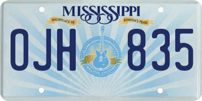 MS license plate OJH835