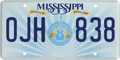 MS license plate OJH838