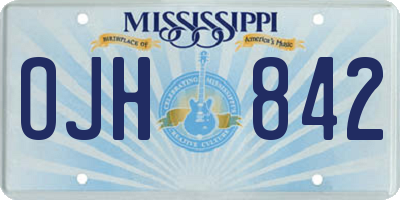 MS license plate OJH842